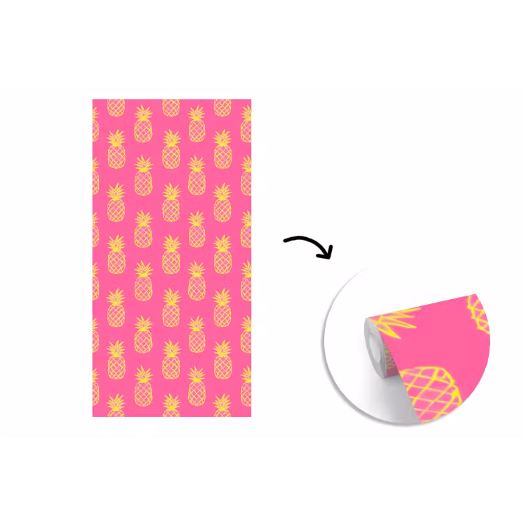 Behang - Ananas - Trendy - Roze — 1