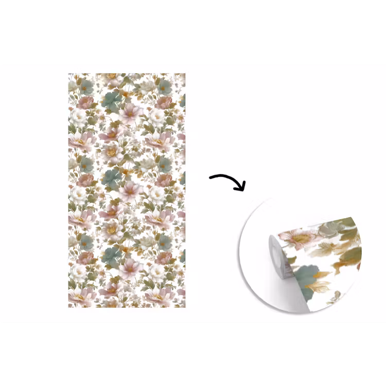 Behang - Bloemen - Patroon - Pastel — 1