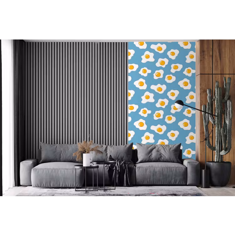 Behang - Eieren - Dooiers - Blauw — 2