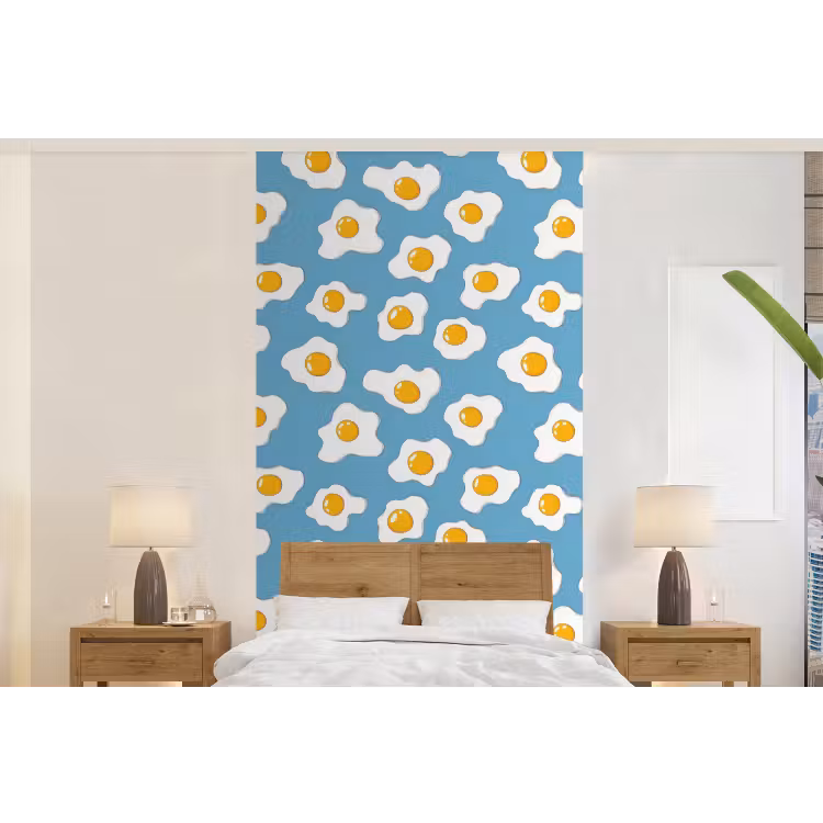 Behang - Eieren - Dooiers - Blauw — 5