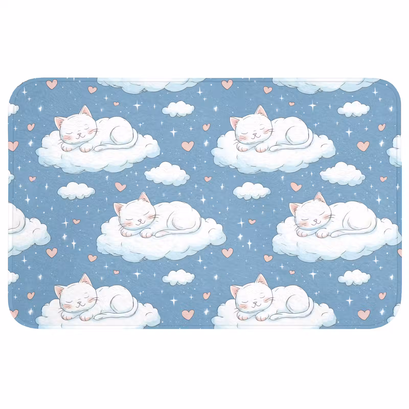 Badmat - Kitten - Wolken - Blauw — 1