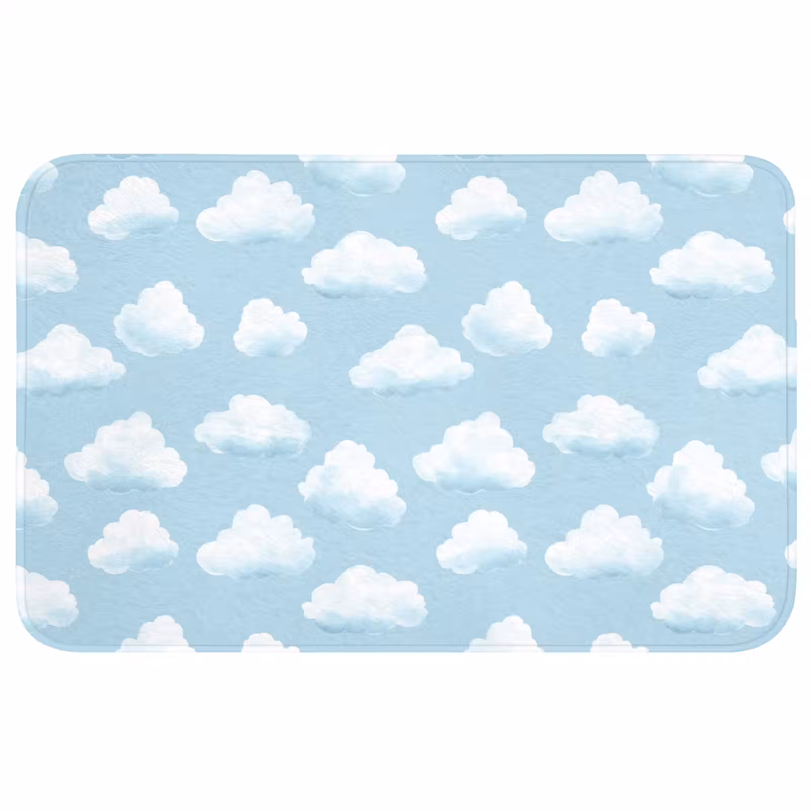 Badmat - Wolken - Illustratie - Blauw — 1