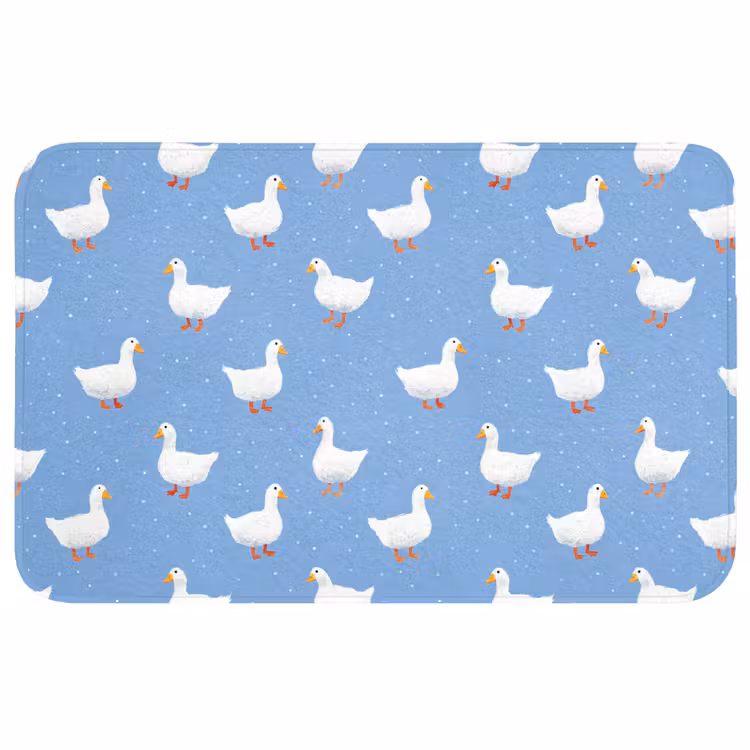 Badmat - Ganzen - Elegant - Blauw — 1
