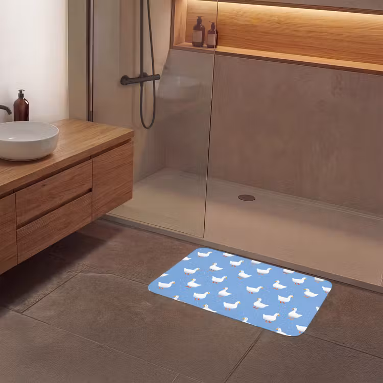 Badmat - Ganzen - Elegant - Blauw — 6
