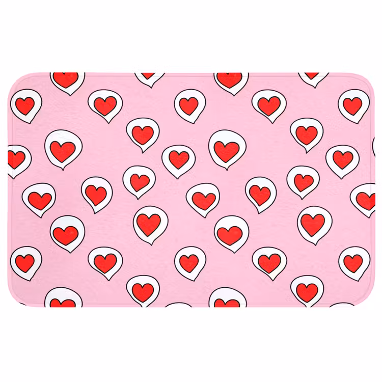 Badmat - Hartjes - Patroon - Rood — 1