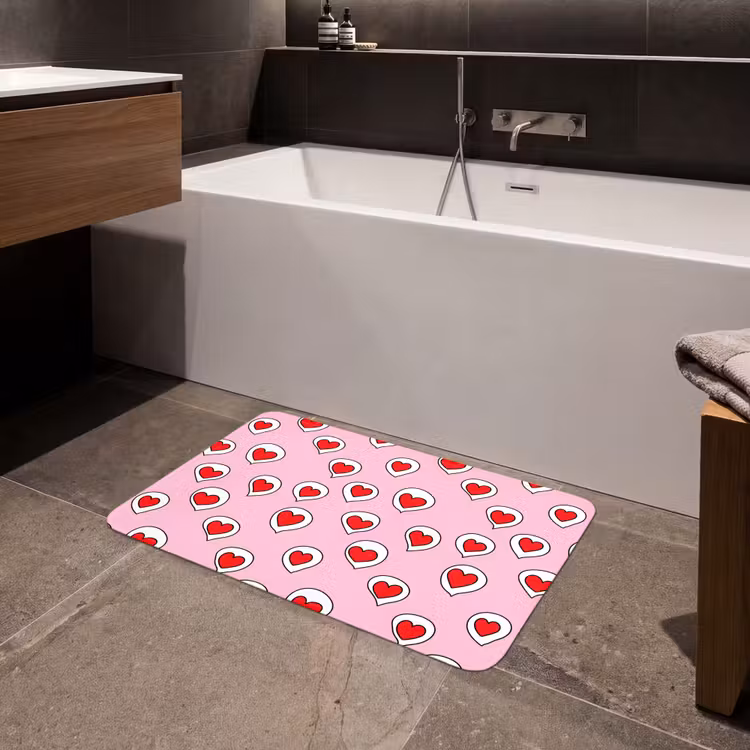 Badmat - Hartjes - Patroon - Rood — 4