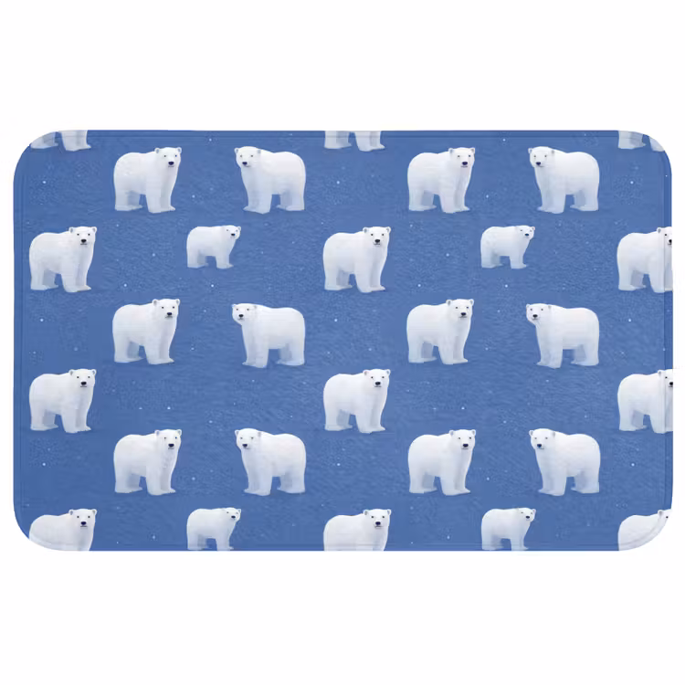 Badmat - IJsbeer - Patroon - Blauw — 1