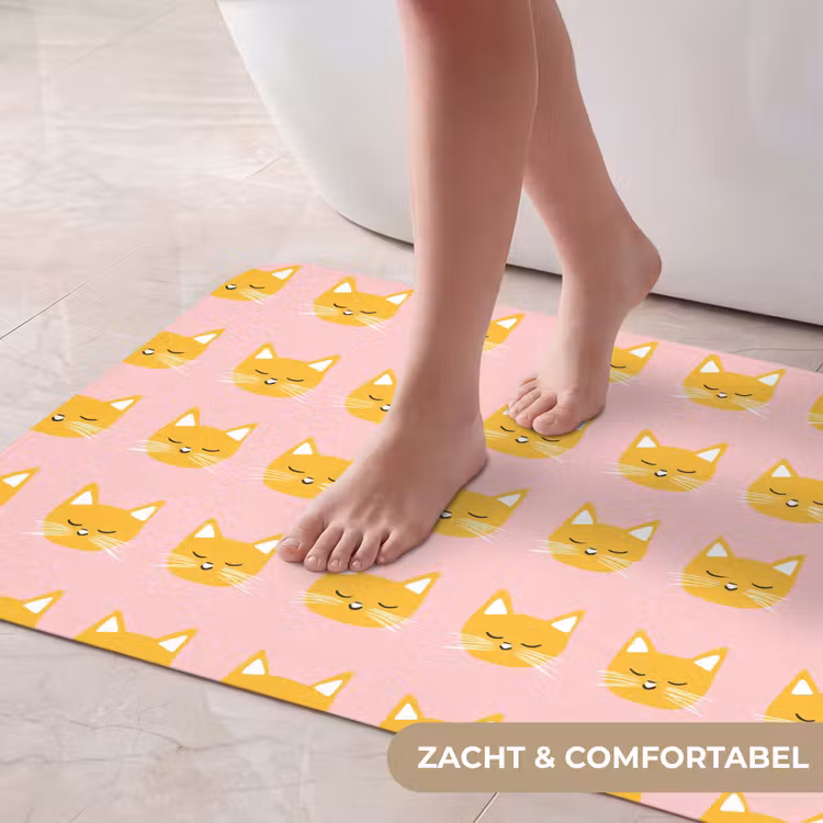 Badmat - Katten - Patroon - Roze — 5