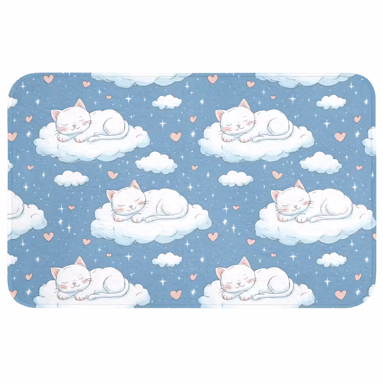 Badmat - Kitten - Wolken - Blauw — 1