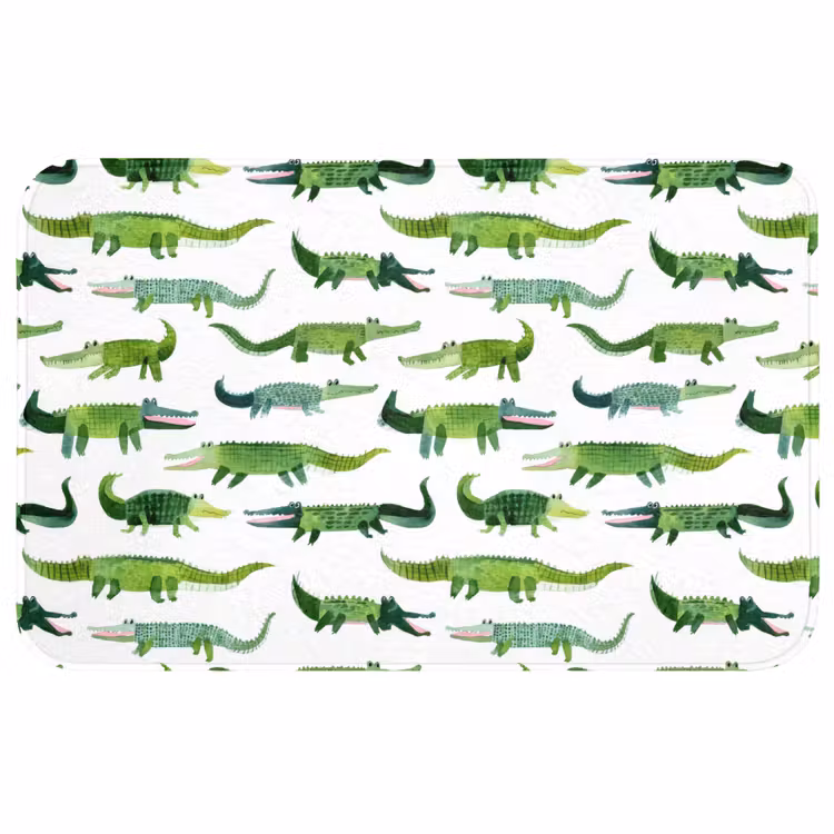 Badmat - krokodillen - Speels - Groen — 1