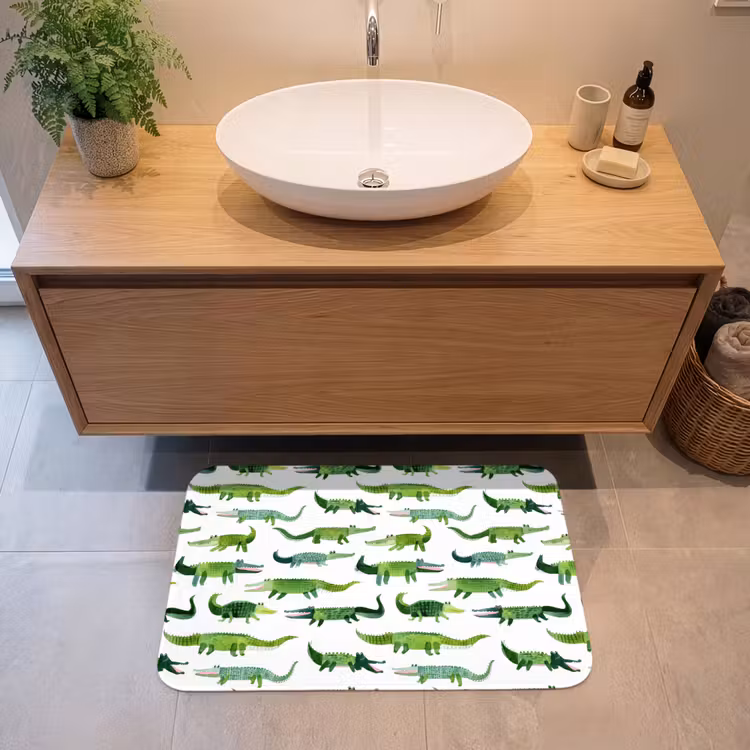 Badmat - krokodillen - Speels - Groen — 2