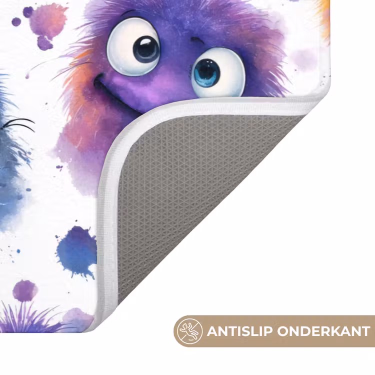 Badmat - Monstertjes - Aquarel - Kleurrijk — 3