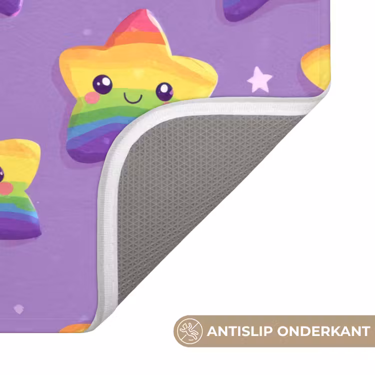 Badmat - Sterren - Regenboog - Paars — 3