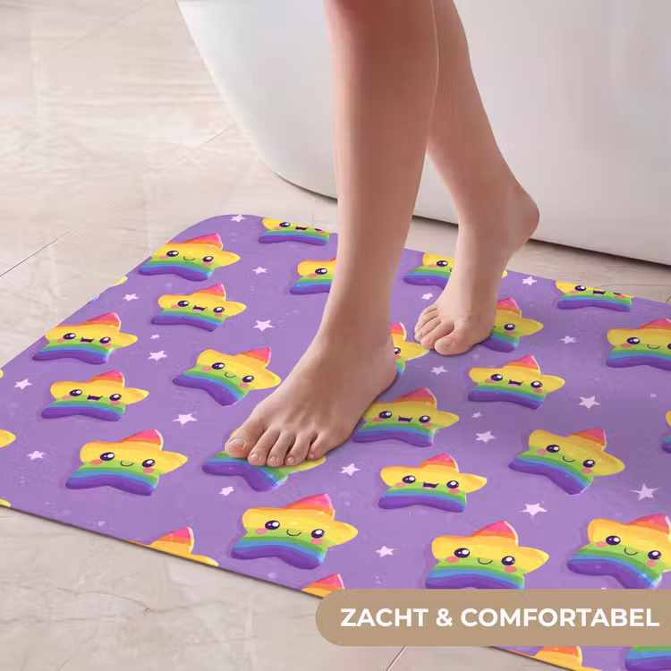 Badmat - Sterren - Regenboog - Paars — 5