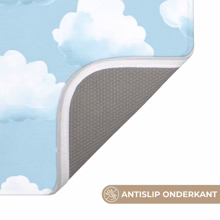 Badmat - Wolken - Illustratie - Blauw — 3