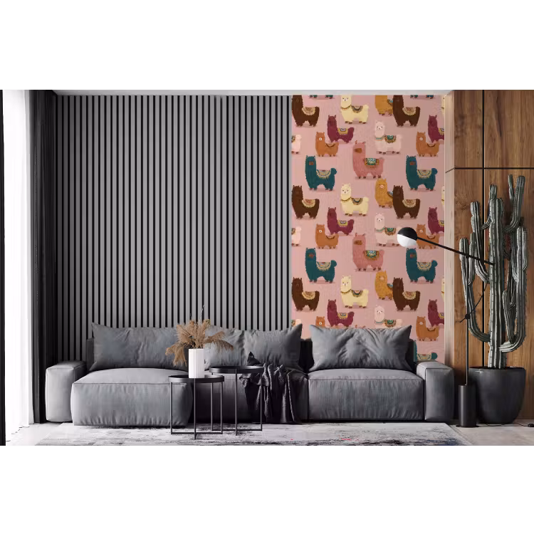 Behang - Alpaca's - Patroon - Kleurrijk — 2