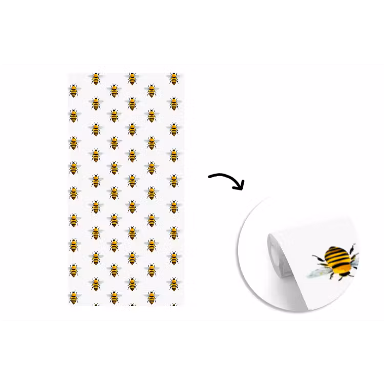 Behang - Bijen - Tijdloos - Wit — 1