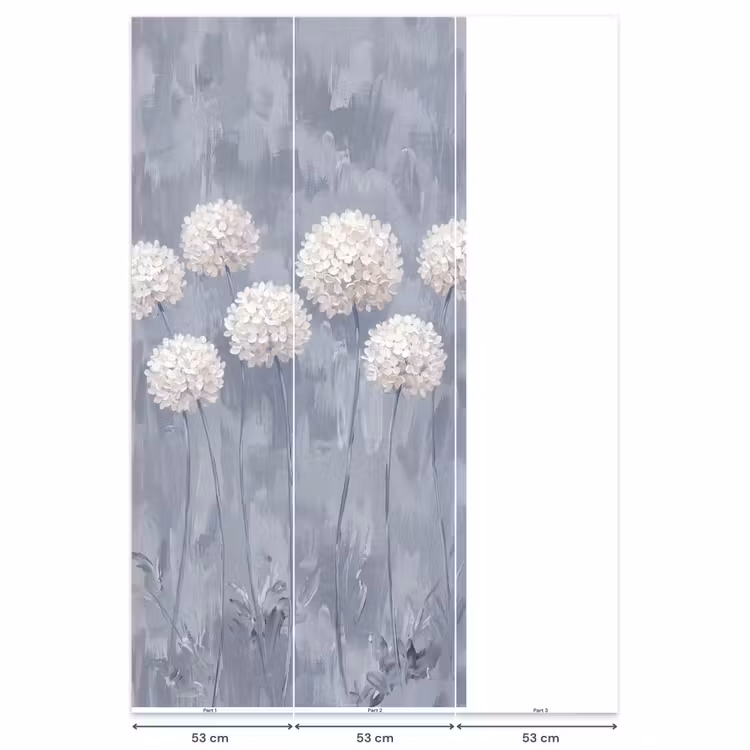 Behang - Bloemen - Illustratie - Blauw — 6