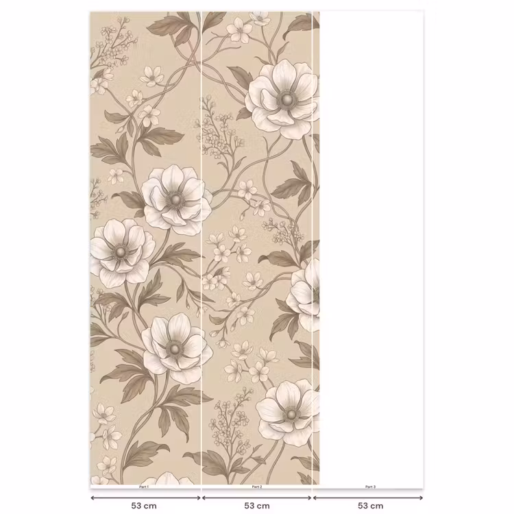 Behang - Bloemen - Patroon - Beige — 6