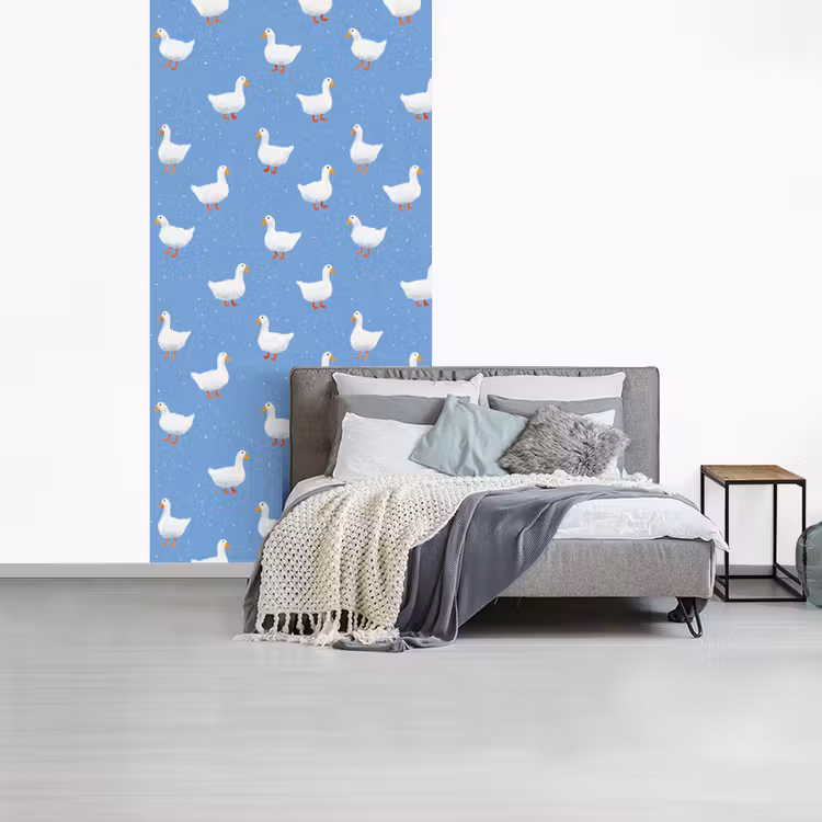 Behang - Ganzen - Elegant - Blauw — 4
