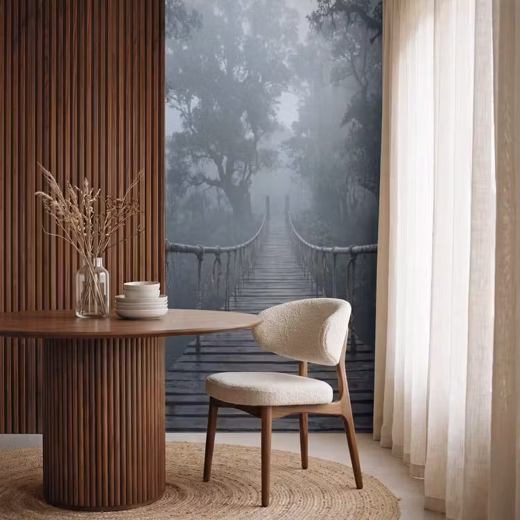 Behang - Brug - Jungle - Mist - Natuur — 4