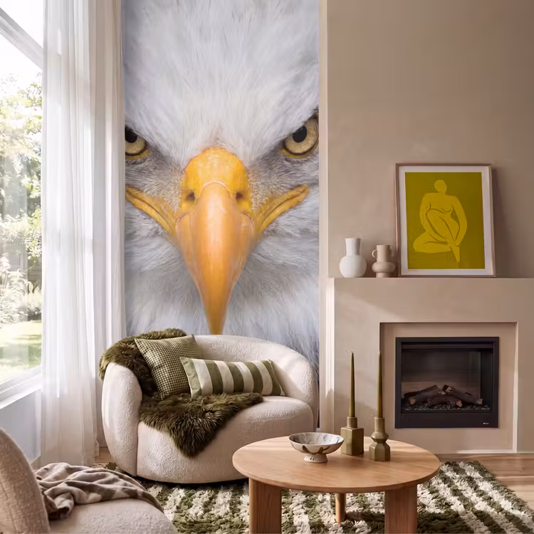 Behang - Amerikaans - Zeearend - Portret - Geel — 1