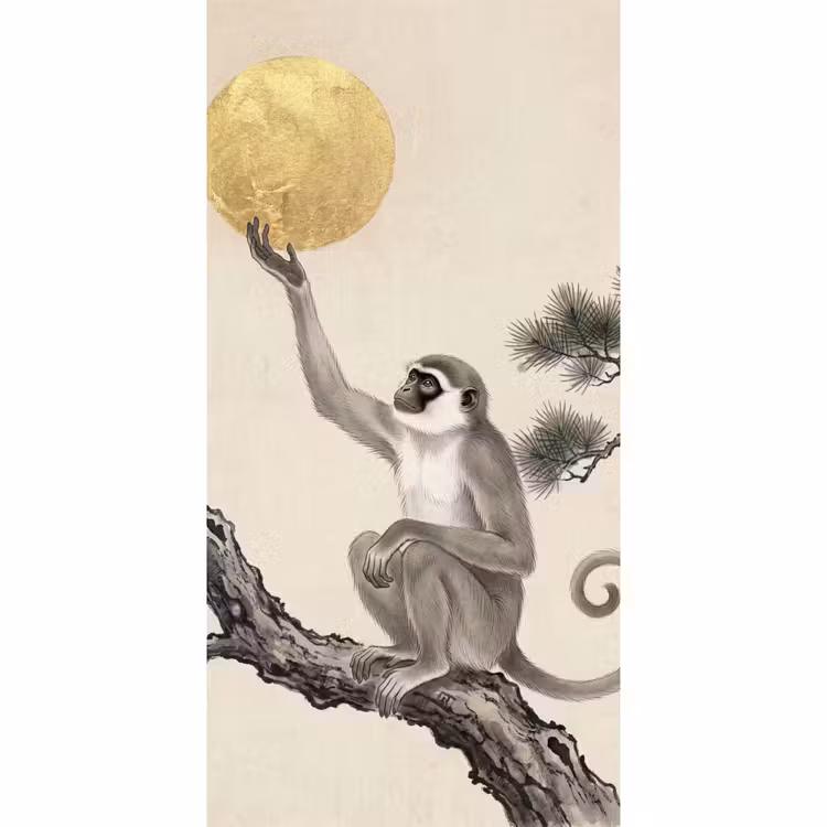 Behang - Aap - Maan - Goud — 2