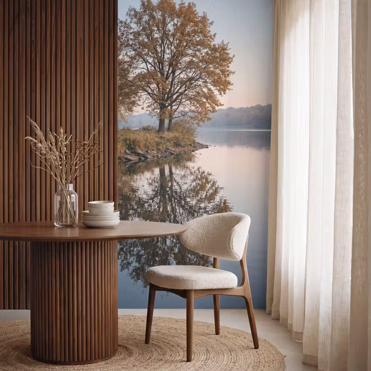 Behang - Bomen - Reflectie - Water - Zonsopgang - Serene — 4