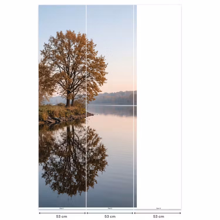 Behang - Bomen - Reflectie - Water - Zonsopgang - Serene — 6