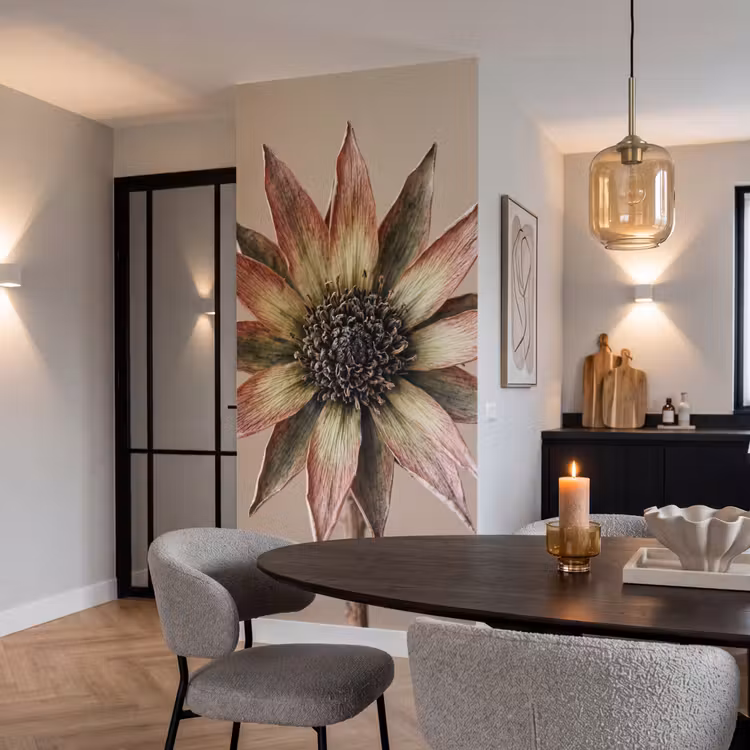 Behang - Droogbloem - Protea - Vintage - Beige - Rustiek — 5
