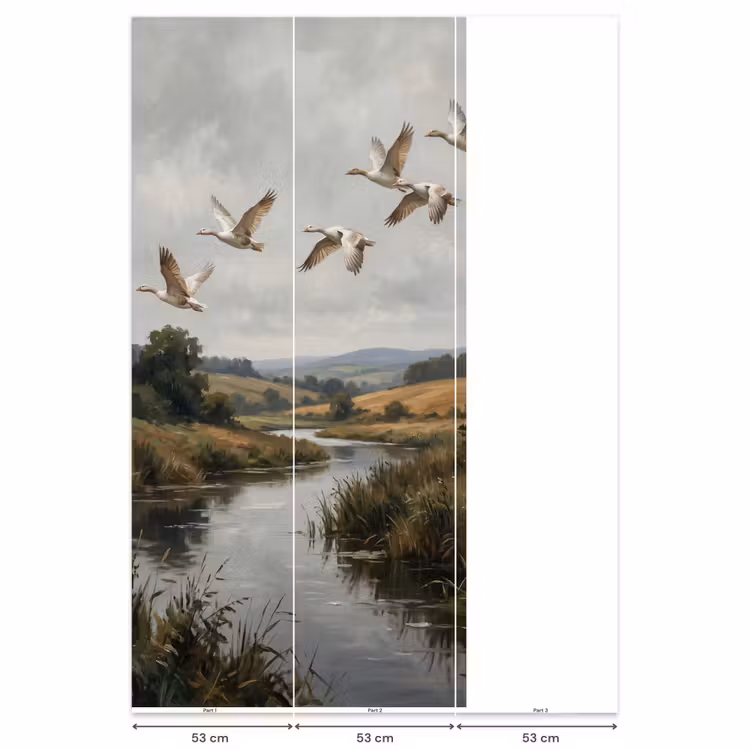 Behang - Eenden - Rivier - Landschap - Vlucht - Nostalgisch — 6