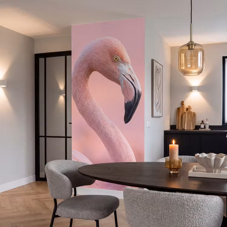 Behang - Flamingo - Portret - Roze — 5