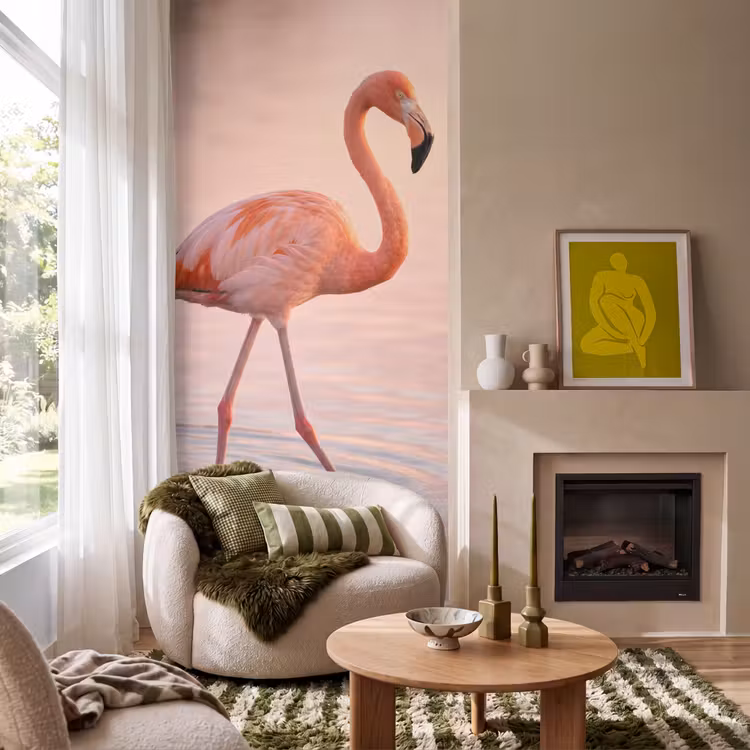 Behang - Flamingo - Water - Roze — 1