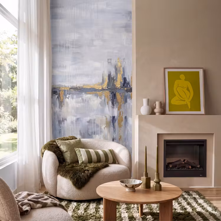 Behang - Abstract - Structuur - Goud - Grijs - Modern — 1