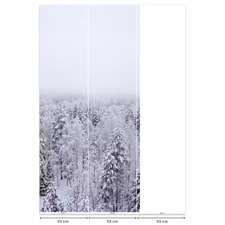 Behang - Bos - Sneeuw - Winter - Natuur - Wit — 6