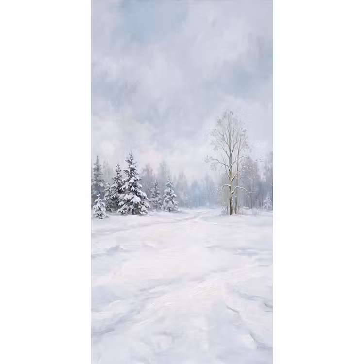 Behang - Bospad - Dennen - Sneeuw - Winter - Rustgevend — 2