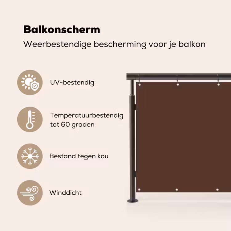 Balkonscherm - Bruin - Donker - Kleuren — 3
