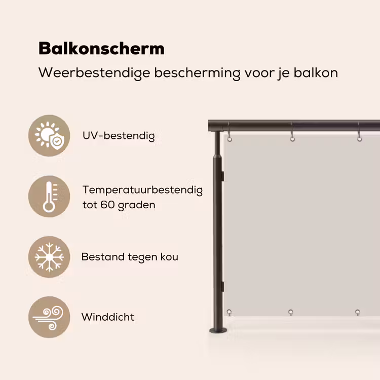 Balkonscherm - Grijs - Licht - Herfst — 3