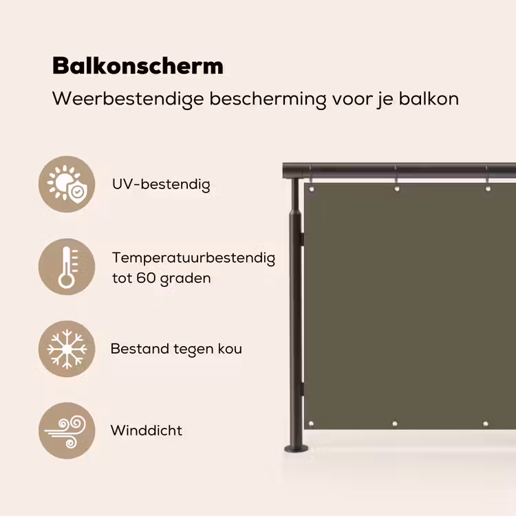 Balkonscherm - Grijs - Warm - Herfst — 3