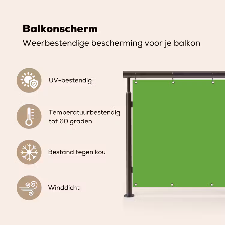 Balkonscherm - Groen - Kleuren - Natuur — 3