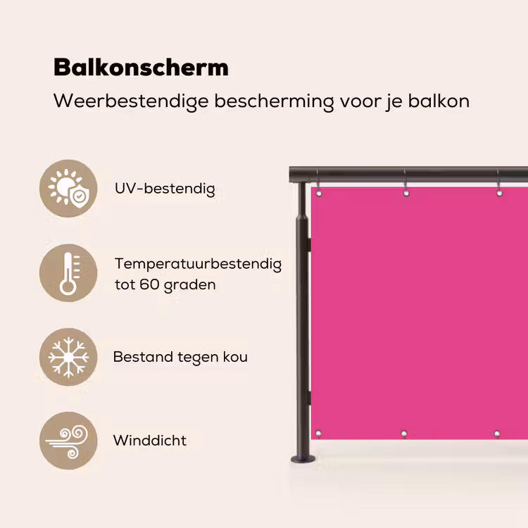 Balkonscherm - Fuchsia - Neon - Kleuren — 3