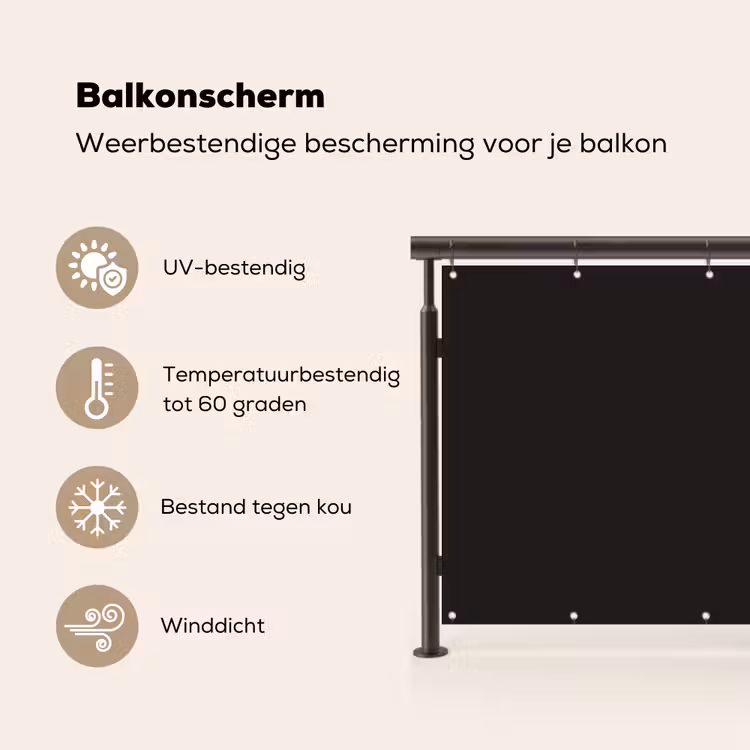 Balkonscherm - Grijs - Herfst - Seizoenen - Kleuren — 3