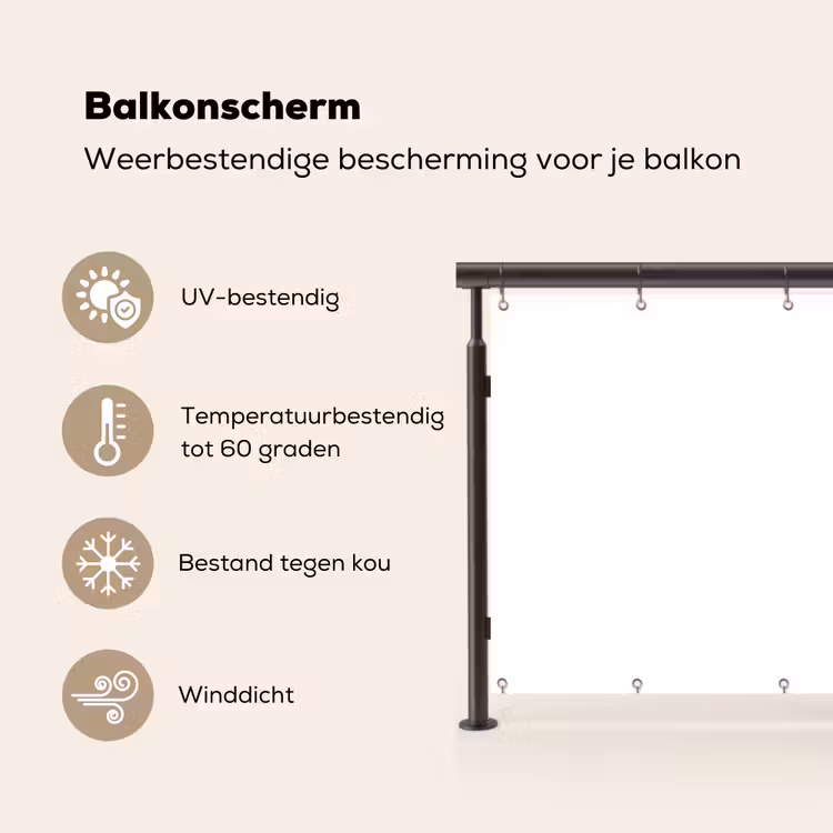 Balkonscherm - Wit - Kleuren - Neutraal — 3