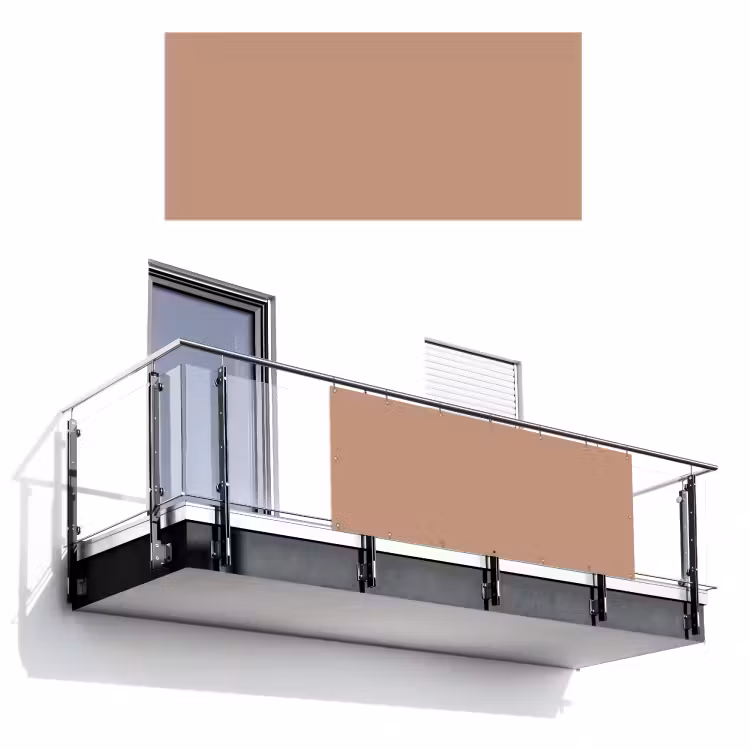 Balkonscherm - Beige - Kleur - Roze — 1