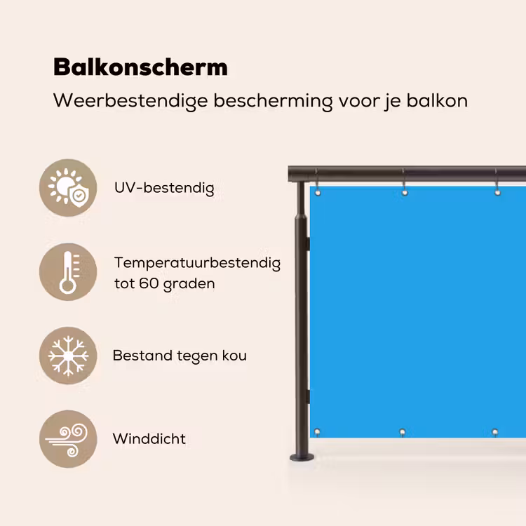 Balkonscherm - Blauw - Licht - Kleuren — 3