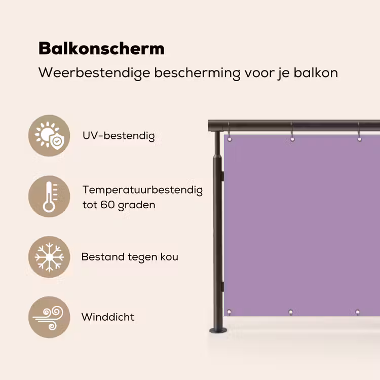 Balkonscherm - Interieur - Paars - Kleuren - Paarse - Kleur - Effen — 3