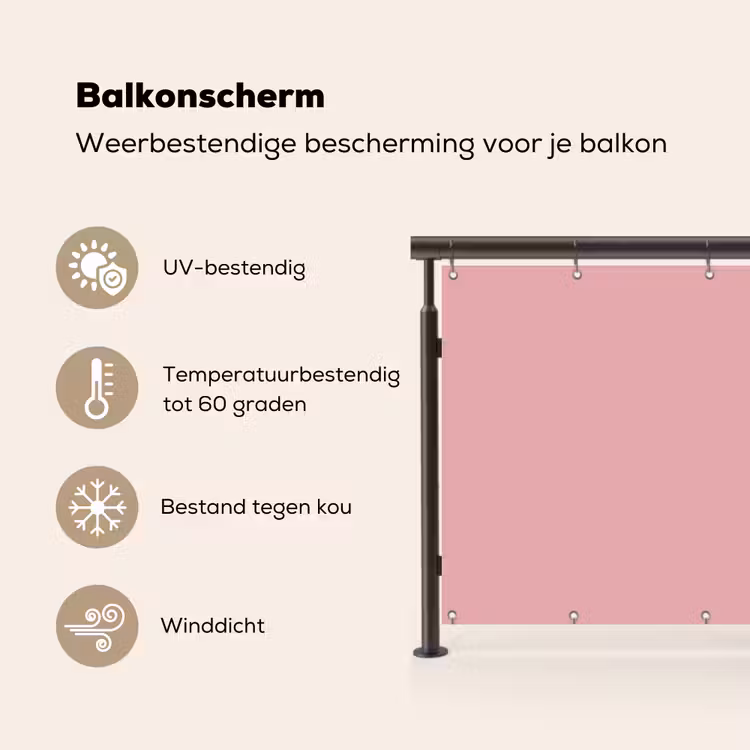 Balkonscherm - Roze - Kleuren - Interieur - Effen - Kleur — 3