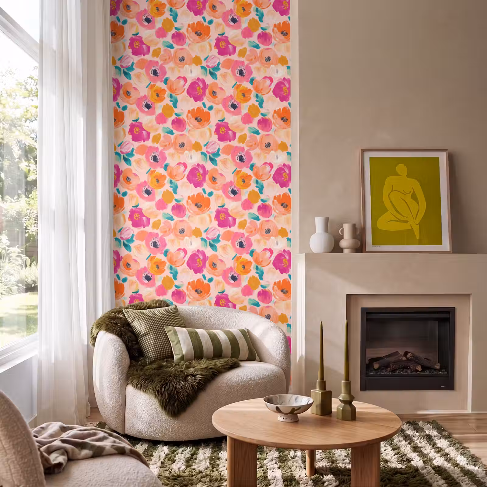 Behang - Bloesems - Vrolijk - Kleurrijk — 1