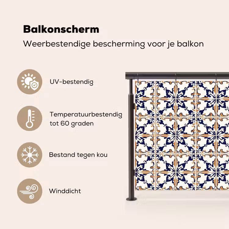 Balkonscherm - Klassiek - Patroon - Kleurrijk — 3