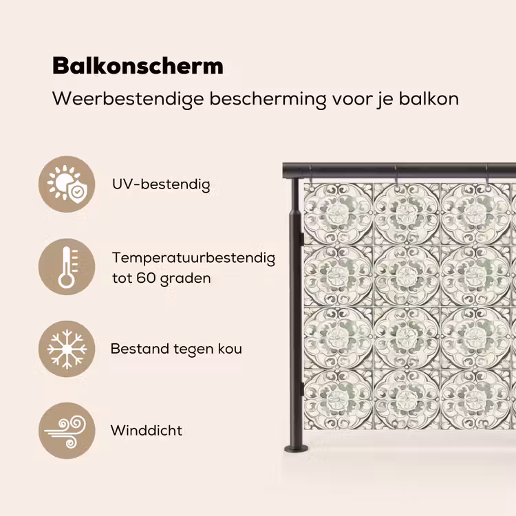 Balkonscherm - Krulornament - Tegel - Groen — 3